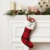 20" Plaid Monogram Christmas Holiday Stocking With Faux Fur Cuff Red/Green/White - Wondershop™ -Wondershop GUEST 006c9fc4 976c 494d 8f66 7a3c776e518b
