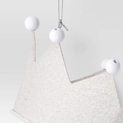 Christmas Metal Glitter Crown Christmas Tree Ornament White - Wondershop™ 4 Christmas Metal Glitter Crown Christmas Tree Ornament White - Wondershop™ - Image 2