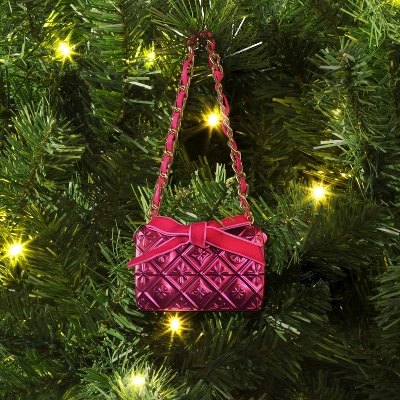 2.5" Christmas Resin Handbag Ornament Hot Pink - Wondershop™ 3 2.5" Christmas Resin Handbag Ornament Hot Pink - Wondershop™