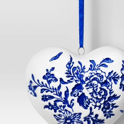 Christmas Delft Blue Heart Ornament - Wondershop™ 4 Christmas Delft Blue Heart Ornament - Wondershop™ - Image 2