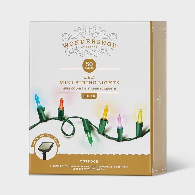 50ct Solar LED Christmas Indoor Outdoor Mini String Lights With Green Wire - Wondershop™ 6 50ct Solar LED Christmas Indoor Outdoor Mini String Lights With Green Wire - Wondershop™ - Image 4