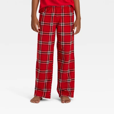 Kids' Plaid Microfleece Holiday Matching Family Pajama Pants - Wondershop™ Red 3 Kids' Plaid Microfleece Holiday Matching Family Pajama Pants - Wondershop™ Red