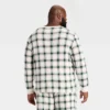 Men's Plaid Ribbed Long Sleeve Holiday Matching Family Pajama Shirt - Wondershop™ Cream -Wondershop GUEST 128e6a13 a1dd 4e52 817c c774ef2f64d7