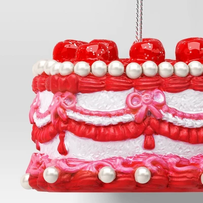 Christmas Resin Heart Cake Ornament Pink/Red - Wondershop™ 4 Christmas Resin Heart Cake Ornament Pink/Red - Wondershop™ - Image 2