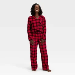 Women's Plaid Flannel Long Sleeve Shirt And Pants Holiday Matching Family Pajama Set - Wondershop™ Red/Black 10 Women's Plaid Flannel Long Sleeve Shirt And Pants Holiday Matching Family Pajama Set - Wondershop™ Red/Black -Wondershop GUEST 2a4a105e 1d01 428d 95d8 1ac14f3375fd