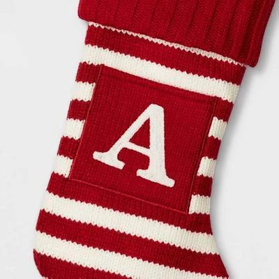 Knit Striped Monogram Christmas Stocking - Wondershop™ 4 Knit Striped Monogram Christmas Stocking - Wondershop™ - Image 2