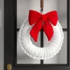 24" Christmas White Tube Yarn Red Bow Wreath - Wondershop™ 2 24" Christmas White Tube Yarn Red Bow Wreath - Wondershop™ -Wondershop GUEST 308afdd6 22f8 4634 9974 5b10d0e53697