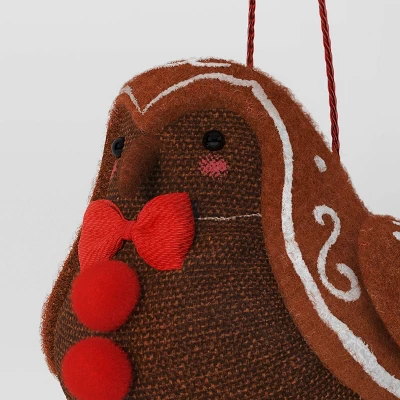 Christmas Gingerbread Fabric Bird Ornament - Wondershop™ 4 Christmas Gingerbread Fabric Bird Ornament - Wondershop™ - Image 2