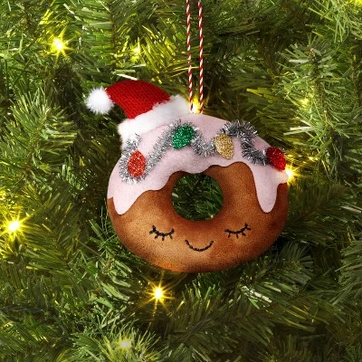 6" Christmas Fabric Donut Ornament - Wondershop™ 3 6" Christmas Fabric Donut Ornament - Wondershop™