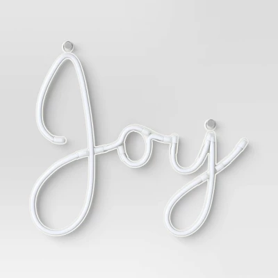 LED Battery Operated Christmas Neon Joy Hangable Sign White - Wondershop™ 4 LED Battery Operated Christmas Neon Joy Hangable Sign White - Wondershop™ - Image 2