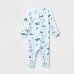 Baby "Tis The Ski-son!" Cozy Knit Holiday Matching Family Pajama Union Suit - Wondershop™ Blue -Wondershop GUEST 3b463e27 e71e 45fd b282 d93764d17369
