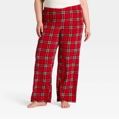 Women's Plaid Microfleece Holiday Matching Family Pajama Pants - Wondershop™ Red 7 Women's Plaid Microfleece Holiday Matching Family Pajama Pants - Wondershop™ Red - Image 5