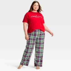 Women's Plaid Microfleece Holiday Matching Family Pajama Pants - Wondershop™ Cream -Wondershop GUEST 3f9515e7 efd9 40fd 808b 9e7b21fb0d2f