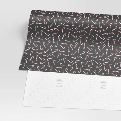 40" 220 Sq Ft Christmas Roll Wrap Candy Canes On Black - Wondershop™ 4 40" 220 Sq Ft Christmas Roll Wrap Candy Canes On Black - Wondershop™ - Image 2