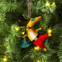 5.25" Christmas Fabric Superhero Ornament Dog - Wondershop™