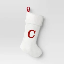 Knit Monogram Christmas Stocking White - Wondershop™ -Wondershop GUEST 50f90659 db4e 4066 a720 cff8454e4234
