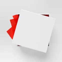 Christmas Wrap Essentials Medium Square Box White Glitter - Wondershop™