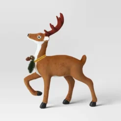 17" Flocked Deer With Greenery Animal Sculpture - Wondershop™ Brown -Wondershop GUEST 583d212b 9d1b 4646 84d7 a9d1d0348022