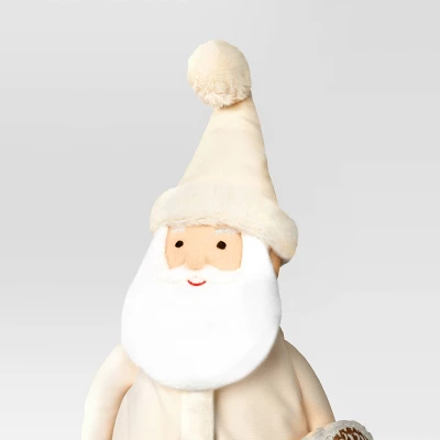 22.5" Fabric Santa Sculpture With Pinecone Wreath - Wondershop™ 4 22.5" Fabric Santa Sculpture With Pinecone Wreath - Wondershop™ - Image 2