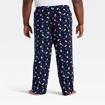 Men's Santa Print Microfleece Holiday Matching Family Pajama Pants - Wondershop™ Navy Blue 3 Men's Santa Print Microfleece Holiday Matching Family Pajama Pants - Wondershop™ Navy Blue