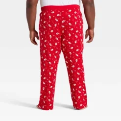 Men's Santa Print Ribbed Holiday Matching Family Pajama Pants - Wondershop™ Red