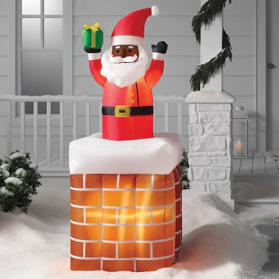 6' LED Animated Santa In Chimney Christmas Inflatable Decoration Red - Wondershop™: Festive Outdoor Display With Lights 3 6' LED Animated Santa In Chimney Christmas Inflatable Decoration Red - Wondershop™: Festive Outdoor Display With Lights