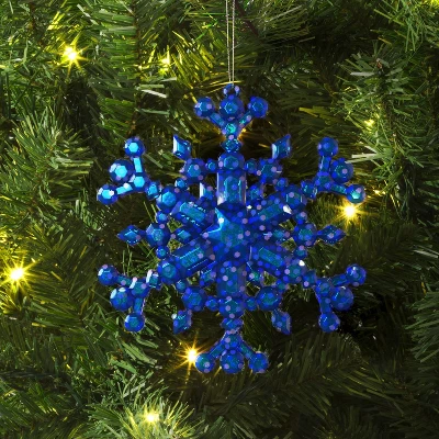5" Christmas Blue Plastic Snowflake Ornament - Wondershop™ 3 5" Christmas Blue Plastic Snowflake Ornament - Wondershop™
