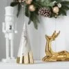 12" Marbled Ceramic Cone Christmas Tree Figurine With Gold Accent - Wondershop™ Black/White -Wondershop GUEST 64ad54d5 1ba8 49de ac58 03fbfd500a00