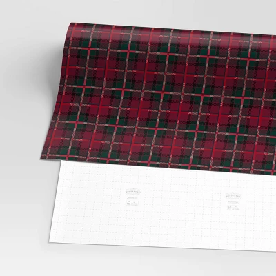 30” 90 Sq Ft Christmas Roll Wrap Tartan Plaid - Wondershop™ 4 30” 90 Sq Ft Christmas Roll Wrap Tartan Plaid - Wondershop™ - Image 2