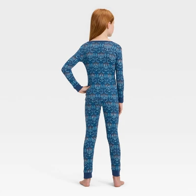 Kids' Hanukkah Ribbed Long Sleeve Shirt And Pants Holiday Matching Family Pajama Set - Wondershop™ Blue 3 Kids' Hanukkah Ribbed Long Sleeve Shirt And Pants Holiday Matching Family Pajama Set - Wondershop™ Blue