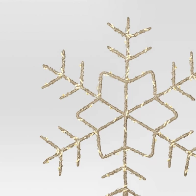 15.5" Pre-lit LED Metal Snowflake Christmas Tree Topper Champagne Gold With Warm White Lights - Wondershop™: Indoor Decor: Indoor Decor 5 15.5" Pre-lit LED Metal Snowflake Christmas Tree Topper Champagne Gold With Warm White Lights - Wondershop™: Indoor Decor: Indoor Decor - Image 3