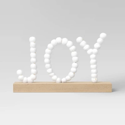 7.75" Battery Operated LED Lit 'JOY' Pom Pom Tabletop Decorative Sign - Wondershop™ 4 7.75" Battery Operated LED Lit 'JOY' Pom Pom Tabletop Decorative Sign - Wondershop™ - Image 2