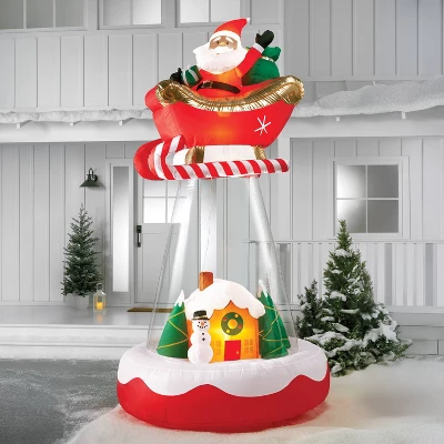 10' Christmas Indoor/Outdoor Lighted Inflatable Santa In Sleigh Over The House - Wondershop™ 3 10' Christmas Indoor/Outdoor Lighted Inflatable Santa In Sleigh Over The House - Wondershop™