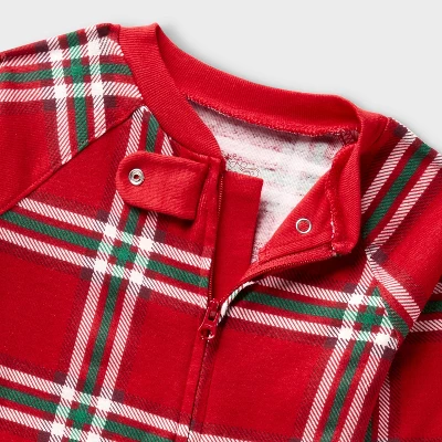 Baby Plaid Ribbed Holiday Matching Family Footed Pajamas - Wondershop™ Red 4 Baby Plaid Ribbed Holiday Matching Family Footed Pajamas - Wondershop™ Red - Image 2