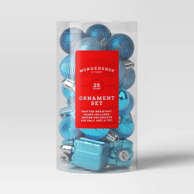 25ct Assorted Shatter-Resistant Christmas Tree Ornament Set - Wondershop™ 4 25ct Assorted Shatter-Resistant Christmas Tree Ornament Set - Wondershop™ - Image 2