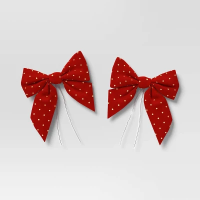 2ct Metallic Polka Dot Christmas Decorative Bow - Wondershop™ 6 2ct Metallic Polka Dot Christmas Decorative Bow - Wondershop™ - Image 4