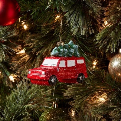 SUV With Tree Christmas Tree Ornament Red - Wondershop™ 3 SUV With Tree Christmas Tree Ornament Red - Wondershop™