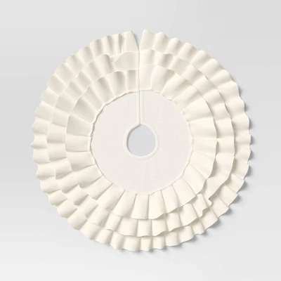 Christmas Mini Ruffle Tree Skirt Cream - Wondershop™ 4 Christmas Mini Ruffle Tree Skirt Cream - Wondershop™ - Image 2