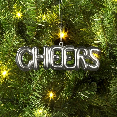 4" Christmas Metallic Words Ornament Silver Cheers - Wondershop™ 3 4" Christmas Metallic Words Ornament Silver Cheers - Wondershop™