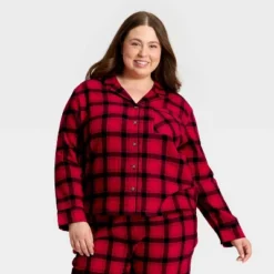 Women's Plaid Flannel Long Sleeve Shirt And Pants Holiday Matching Family Pajama Set - Wondershop™ Red/Black 8 Women's Plaid Flannel Long Sleeve Shirt And Pants Holiday Matching Family Pajama Set - Wondershop™ Red/Black -Wondershop GUEST 82581eef 52fc 430a 9323 1070d1b37cf6