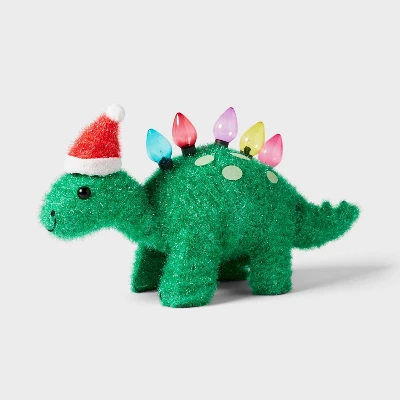 15" Incandescent Tinsel Dinosaur With Santa Hat Christmas Novelty Sculpture Light - Wondershop™ 4 15" Incandescent Tinsel Dinosaur With Santa Hat Christmas Novelty Sculpture Light - Wondershop™ - Image 2