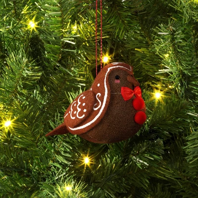 Christmas Gingerbread Fabric Bird Ornament - Wondershop™ 3 Christmas Gingerbread Fabric Bird Ornament - Wondershop™