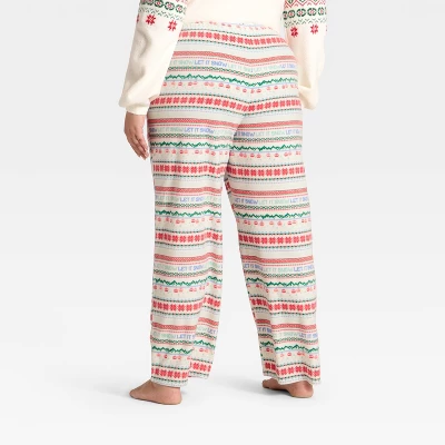Women's "Let It Snow" Fair Isle Microfleece Holiday Matching Family Pajama Pants - Wondershop™ Cream 3 Women's "Let It Snow" Fair Isle Microfleece Holiday Matching Family Pajama Pants - Wondershop™ Cream