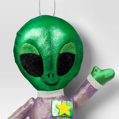 5.25" Christmas Fabric Metallic Alien Ornament - Wondershop™ 4 5.25" Christmas Fabric Metallic Alien Ornament - Wondershop™ - Image 2