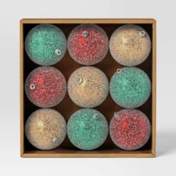 9ct 100mm Christmas Ornament Set Iced Green/Champagne/Red - Wondershop™ 6 9ct 100mm Christmas Ornament Set Iced Green/Champagne/Red - Wondershop™ -Wondershop GUEST 8b6c139b 96a5 4500 a2c6 0d5d9c787093