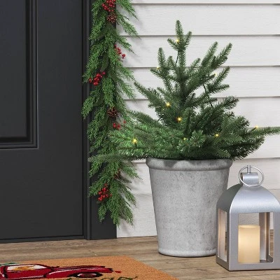 20" Pre-lit LED Battery Operated Mixed Pine Mini Christmas Artificial Pot Filler Warm White Lights - Wondershop™: Indoor/Outdoor 3 20" Pre-lit LED Battery Operated Mixed Pine Mini Christmas Artificial Pot Filler Warm White Lights - Wondershop™: Indoor/Outdoor