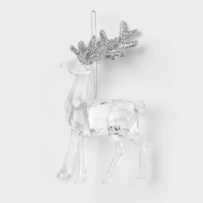 Acrylic Deer With Glittered Antlers Christmas Tree Ornament - Wondershop™ 6 Acrylic Deer With Glittered Antlers Christmas Tree Ornament - Wondershop™ - Image 4
