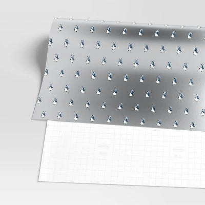 30” 25 Sq Ft Christmas Roll Wrap Penguins On Silver - Wondershop™ 4 30” 25 Sq Ft Christmas Roll Wrap Penguins On Silver - Wondershop™ - Image 2