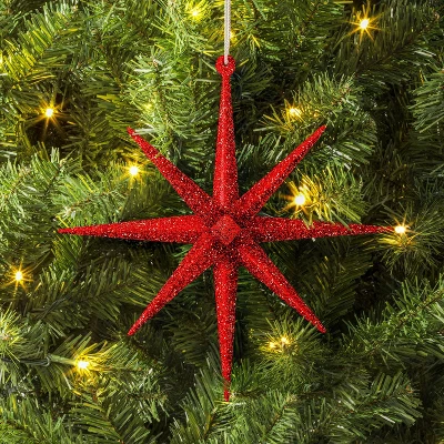 5.8" Christmas Plastic Spike Starburst Ornament Red - Wondershop™ 3 5.8" Christmas Plastic Spike Starburst Ornament Red - Wondershop™