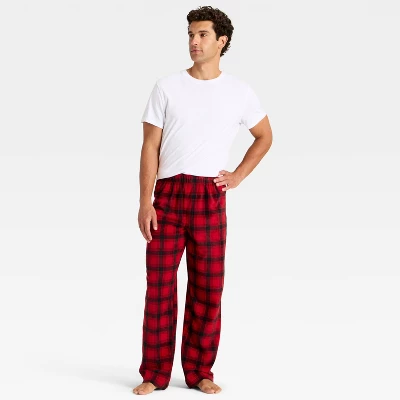 Men's Plaid Microfleece Holiday Matching Family Pajama Pants - Wondershop™ Red/Black 4 Men's Plaid Microfleece Holiday Matching Family Pajama Pants - Wondershop™ Red/Black - Image 2